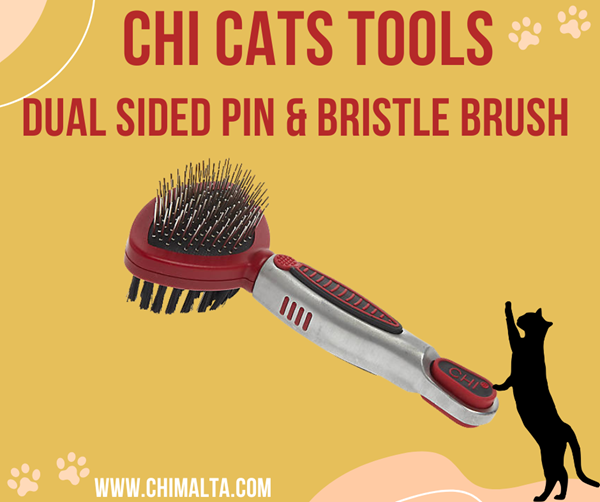 CHI Pets Cats Dual Sided Pin Bristle & Brush for Cats