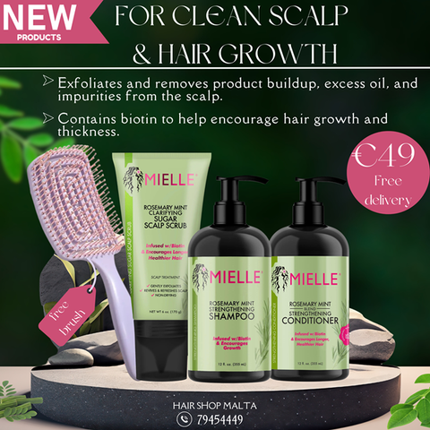 Mielle For Clean Scalp & Hair Growth + Free Brush