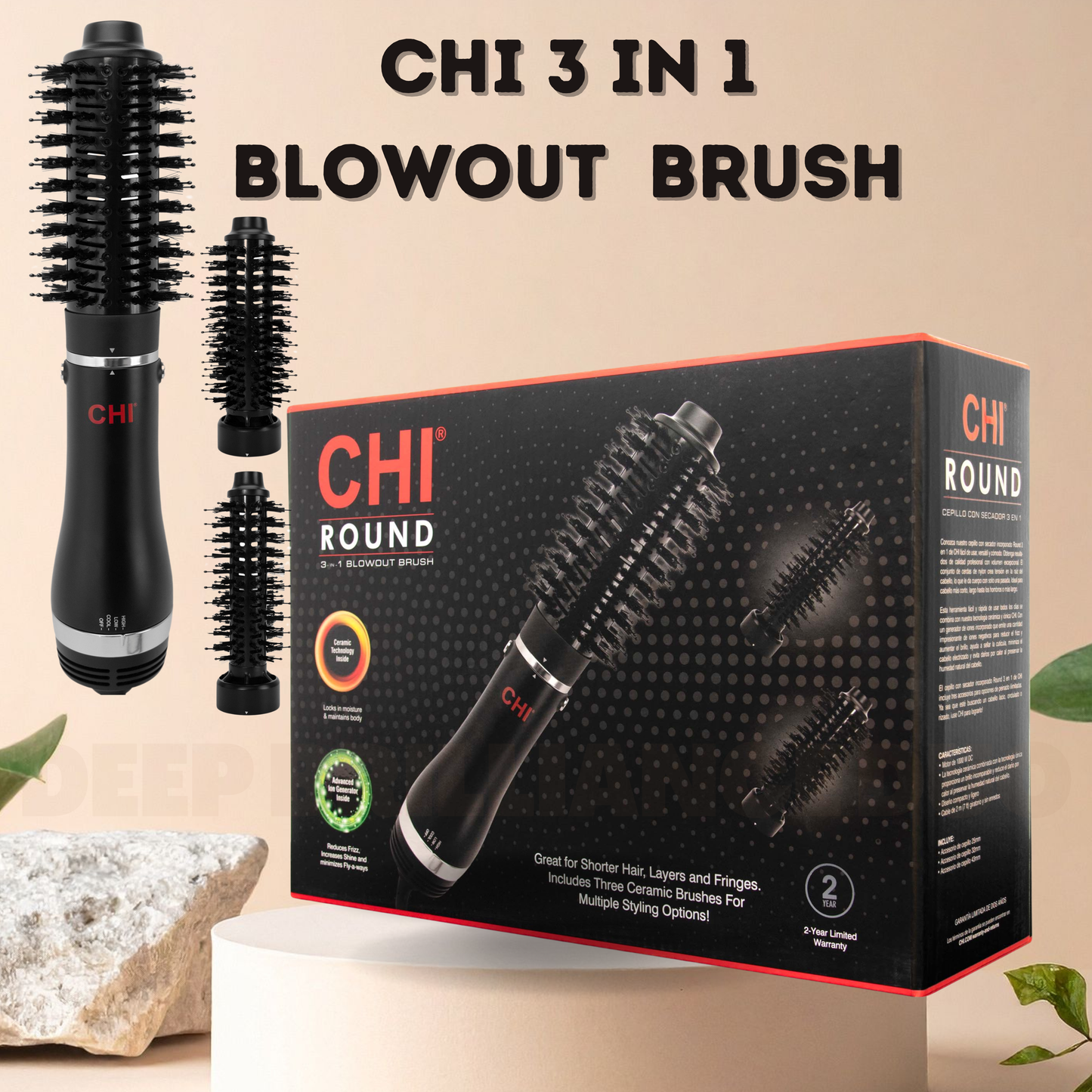 Chi 3 in 1 Round Blowout Brush