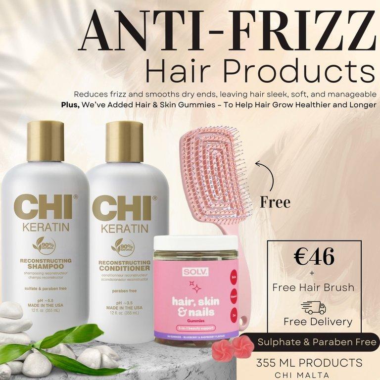 Anti-Frizz Keratin Care Set Solv + Free Brush