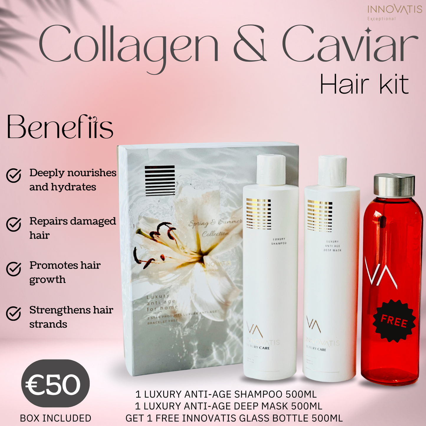 01-Collagen Gift Set + Free Glass Water Bottle image 0