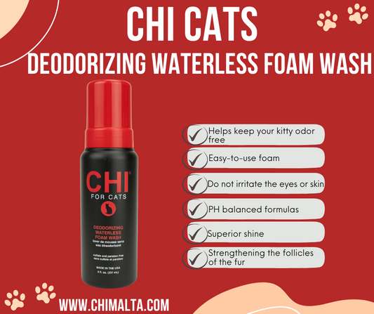 CHI PETS CAT DEODORIZING WATERLESS FOAM WASH image 0