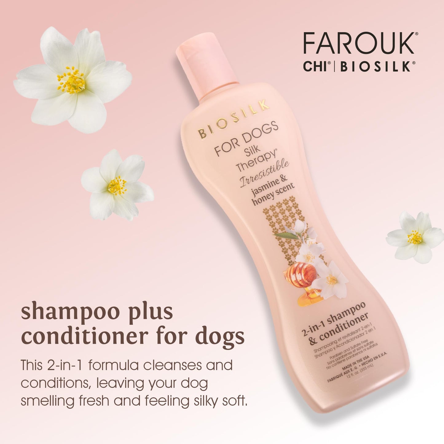 BioSilk For Dogs Irresistible 2-in-1 Shampoo & Conditioner