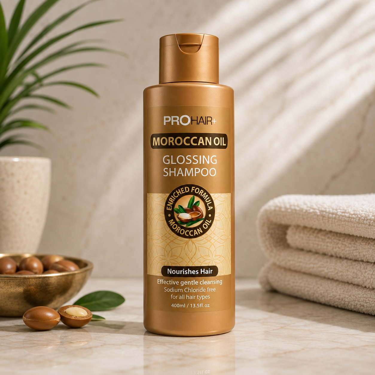 PROHAIR+ Moroccan Oil Glossing Shampoo 400ml