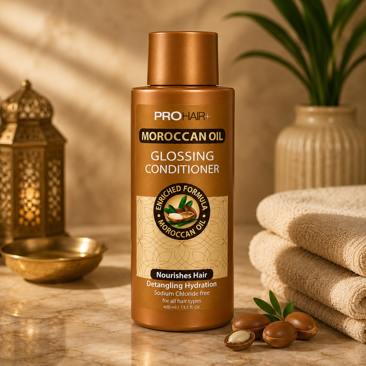 PRO HAIR+ Moroccan Oil Glossing Conditioner 400ml