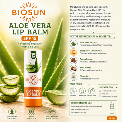 BIOSANTO Biosun Lip Balm Aloe Vera SPF 15