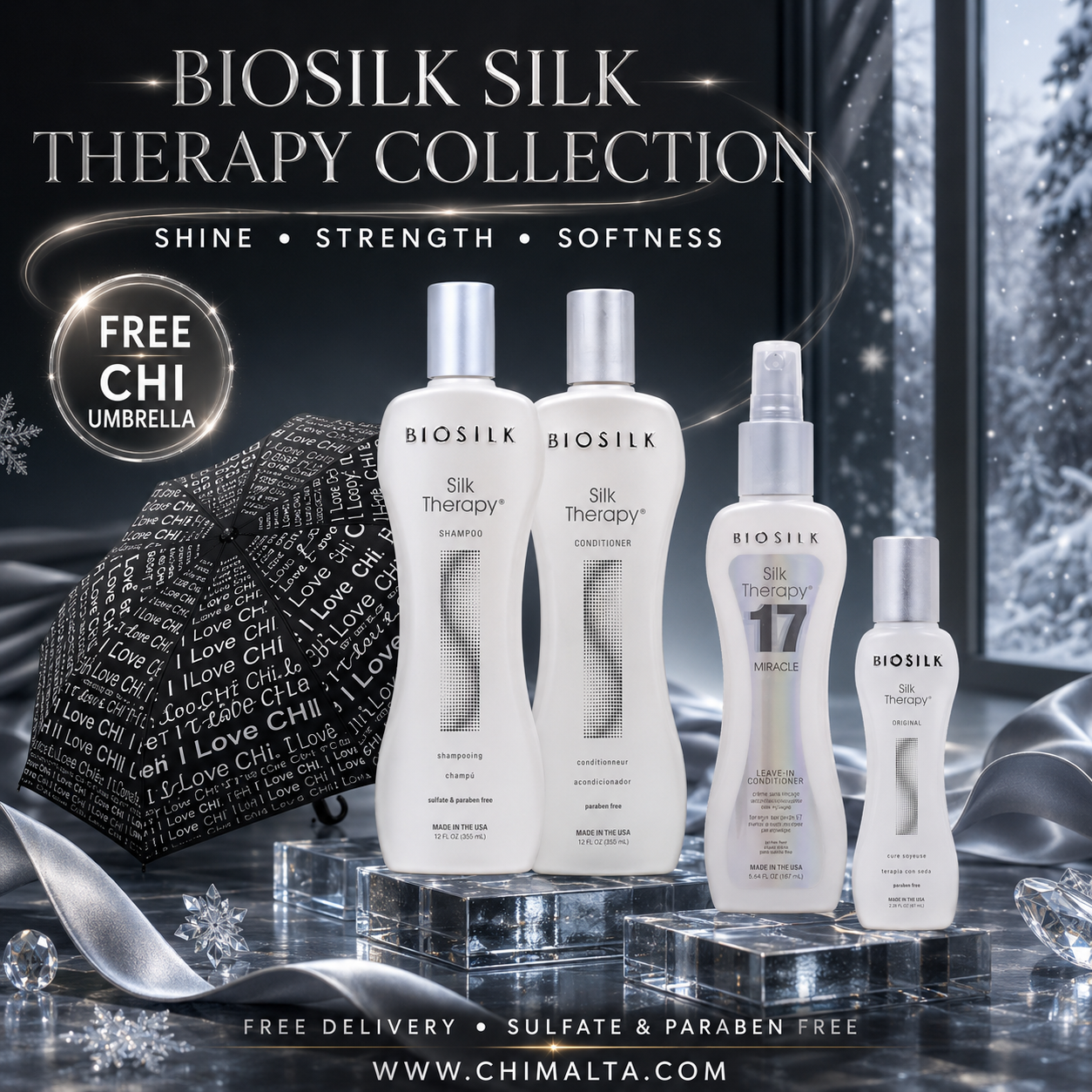 Biosilk 4 Products Offer + Free Umbrella