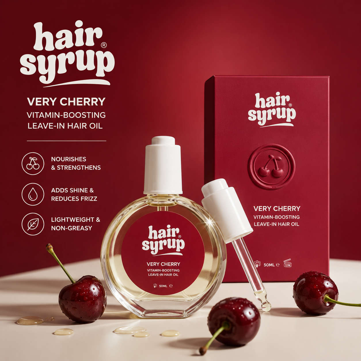 Hair Syrup Very Cherry Leave In  Oil 50ml
