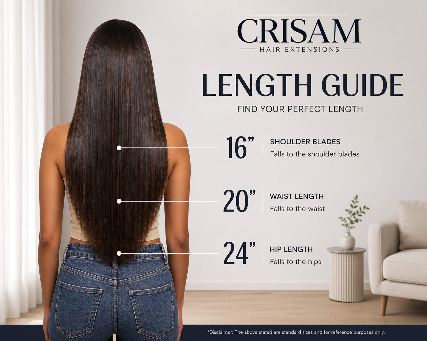 CRISAM® Clip-On Hair Extensions – 20 Inch – 200g – Chestnut Brown