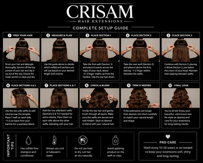 CRISAM® Clip-On Hair Extensions – 20 Inch – 200g – Dark Chocolate