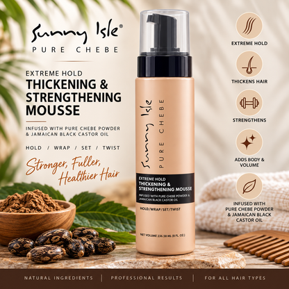 Sunny Isle Pure Chebe Extreme Hold Thickening & Strengthening Mousse 8oz