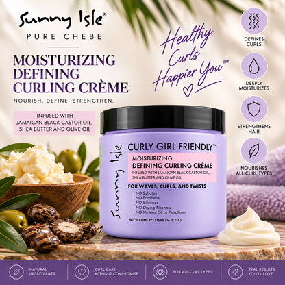 Sunny Isle Curly Girl Friendly Defining Curl Creme 16oz