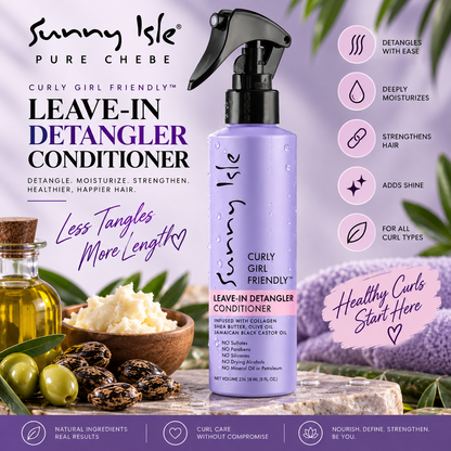Sunny Isle Curly Girl Friendly Leave in Detangler 8oz