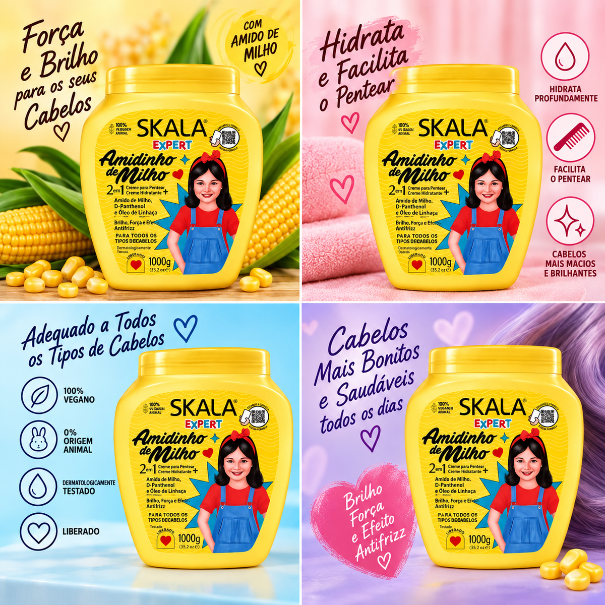 SKALA Creme Tratamento Skala 1Kg Amidinho De Milho Kids