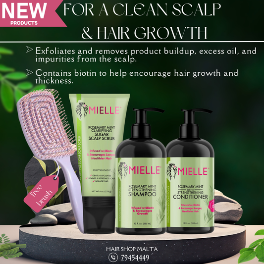 Mielle For Clean Scalp & Hair Growth + Free Brush