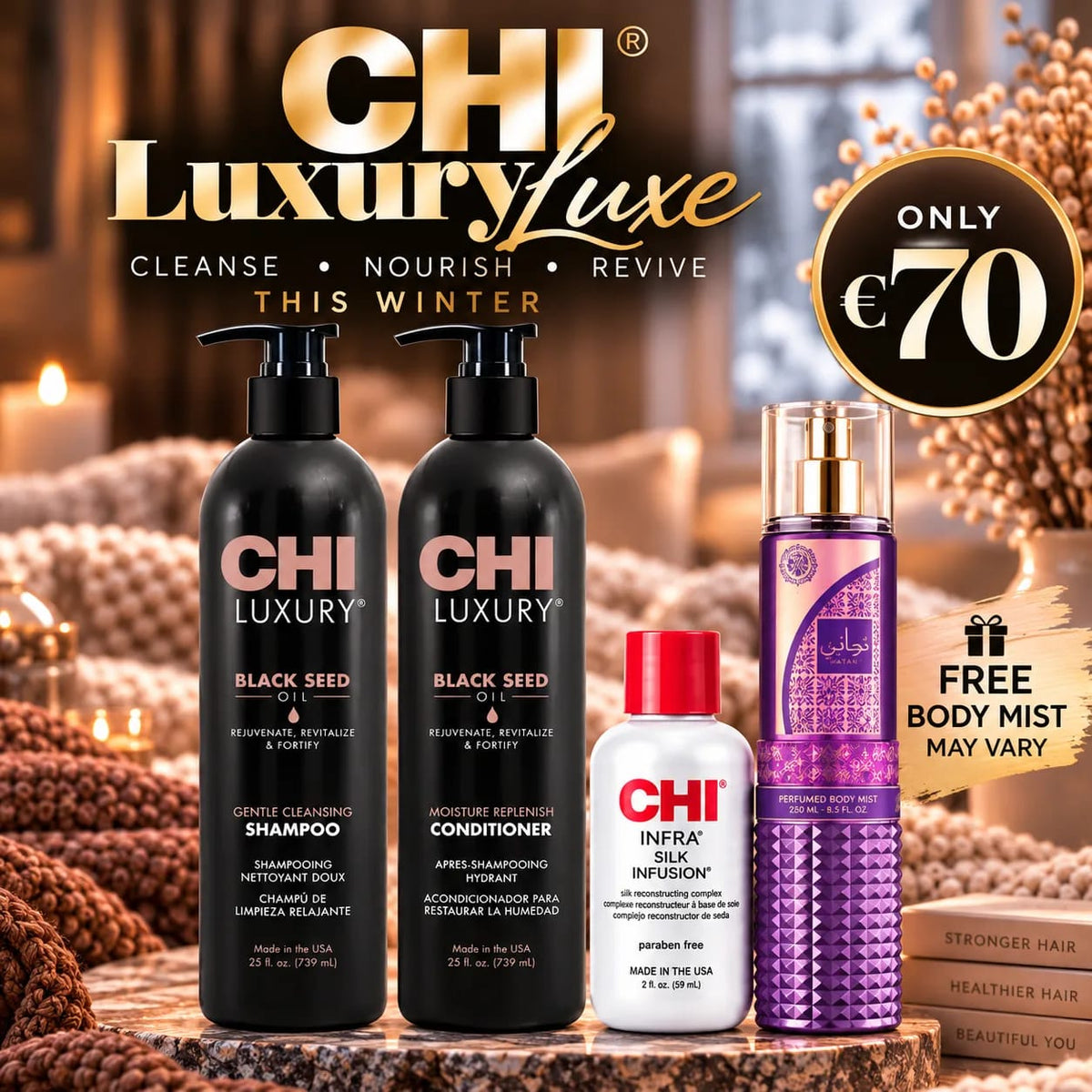 CHI Luxury LUXE Black Seed Oil Hair Set